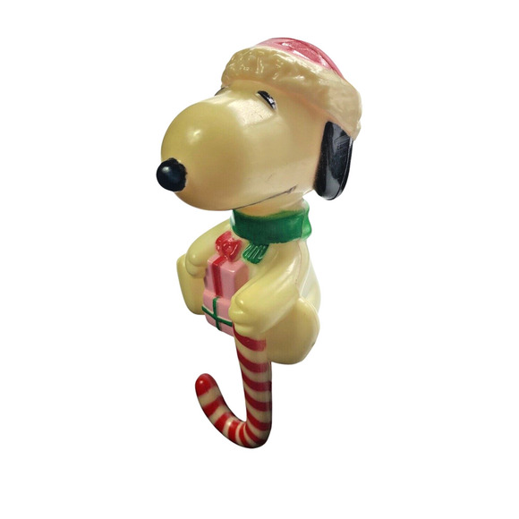 Vintage Snoopy Christmas Stocking Holder Hanger Plastic Retro 1970s 1980s - Picture 2 of 12